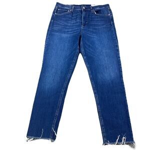 Rag & Bone Jeans Women's 32 Nina High Rise Ankle Skinny Distressed Raw Hem